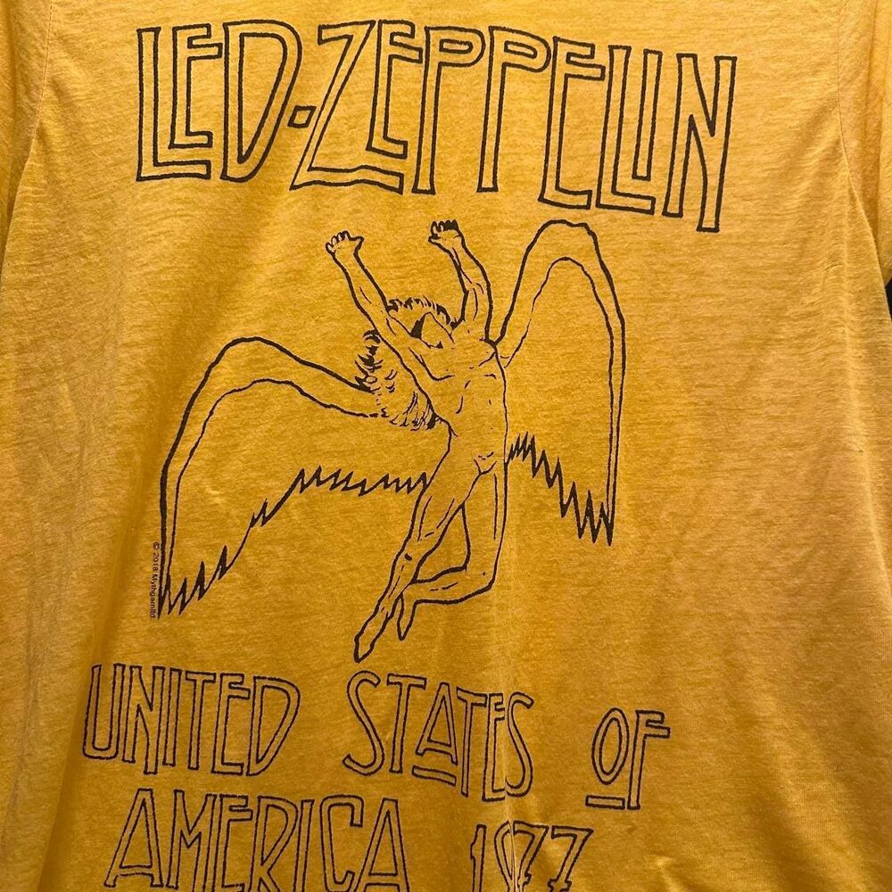Led Zeppelin 1977 US Tour Ringer Band Merch Sheer Burnout Retro Festival Women L - Picture 4 of 8
